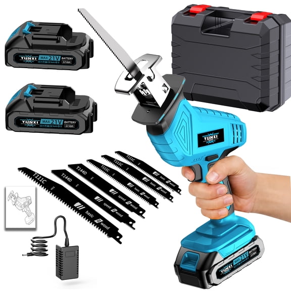 DGB Cordless Reciprocating Saw, Handheld Electric Sabre Saw, Battery Powered Pruning Saw for Garden Tree Trimming, Dry Branch Cutting, Yard Shrub Maintenance & Household Outdoor Wood Cutting Tasks