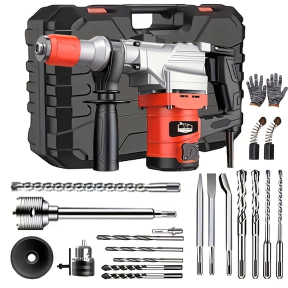 DGB Electric Rotary Hammer Drill, Heavy-Duty Demolition Hammer for Concrete, Masonry, and Stone, Multi-Function Power Tool for Construction, Renovation, and Industrial Projects