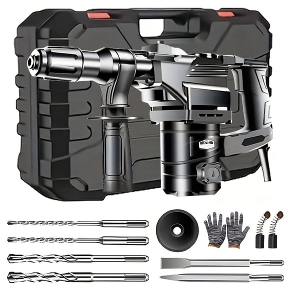 DGB Electric Rotary Hammer Drill, Heavy-Duty Demolition Hammer for Concrete, Masonry, and Stone, Multi-Function Power Tool for Construction, Renovation, and Industrial Projects