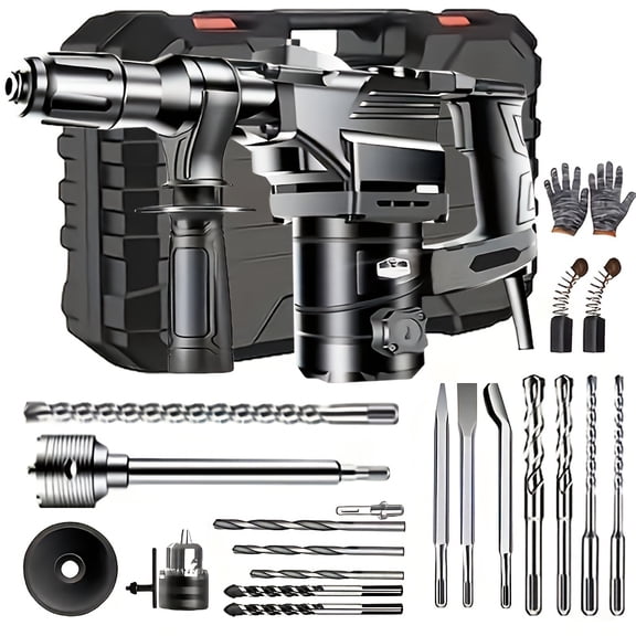 DGB Electric Rotary Hammer Drill, Heavy-Duty Demolition Hammer for Concrete, Masonry, and Stone, Multi-Function Power Tool for Construction, Renovation, and Industrial Projects