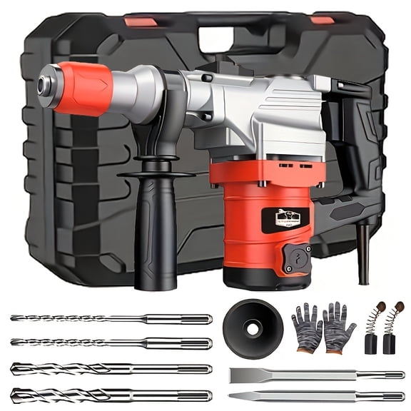 DGB Electric Rotary Hammer Drill, Heavy-Duty Demolition Hammer for Concrete, Masonry, and Stone, Multi-Function Power Tool for Construction, Renovation, and Industrial Projects