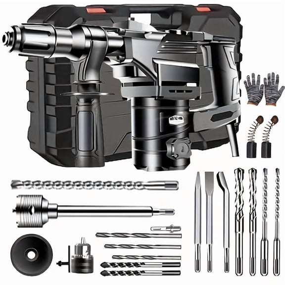 DGB Electric Rotary Hammer Drill, Heavy-Duty Demolition Hammer for Concrete, Masonry, and Stone, Multi-Function Power Tool for Construction, Renovation, and Industrial Projects