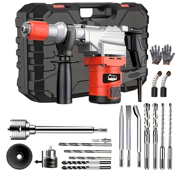 DGB Electric Rotary Hammer Drill, Heavy-Duty Demolition Hammer for Concrete, Masonry, and Stone, Multi-Function Power Tool for Construction, Renovation, and Industrial Projects