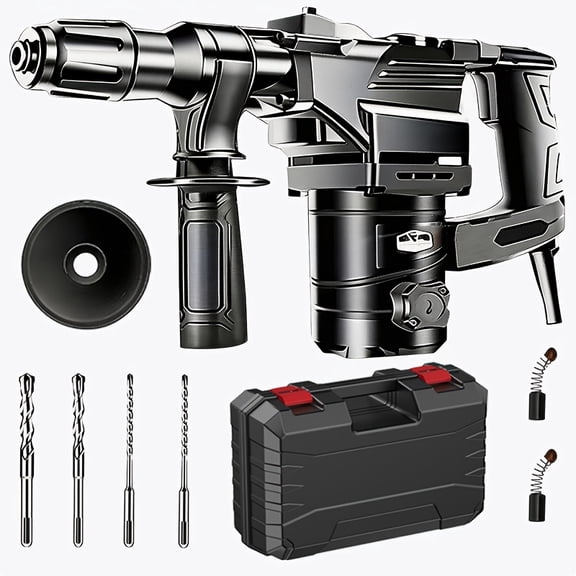 DGB Electric Rotary Hammer Drill, Heavy-Duty Demolition Hammer for Concrete, Masonry, and Stone, Multi-Function Power Tool for Construction, Renovation, and Industrial Projects