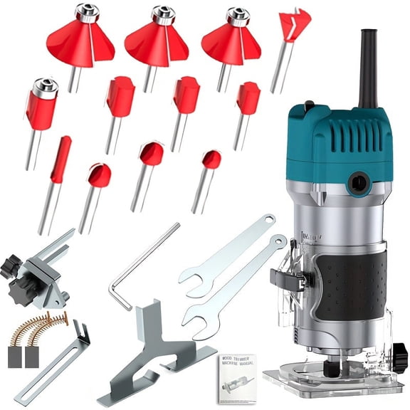 DGB Electric Wood Router Tool, Handheld Woodworking Trimmer Router for Slotting, Carving, Trimming, and Routing, Compact Palm Router for DIY Wood Projects