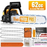 DGB Gas Powered Chainsaw, Heavy Duty, High Performance, 2-Stroke Engine, Anti-Vibration, for Tree Cutting, Firewood, Forestry, Landscaping & Professional Logging