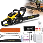 DGB Gas Powered Professional Chainsaw, Wood Cutting Chainsaw for Tree Trimming, Firewood, Land Clearing, Yard & Farm Maintenance, Heavy Duty Outdoor Power Tool