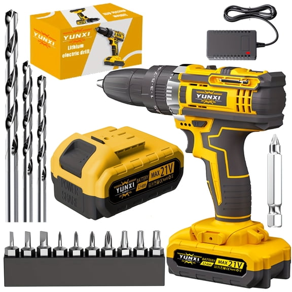DGB Heavy-Duty Cordless Drill, Rechargeable Power Drill for Workshop, Construction and DIY Projects