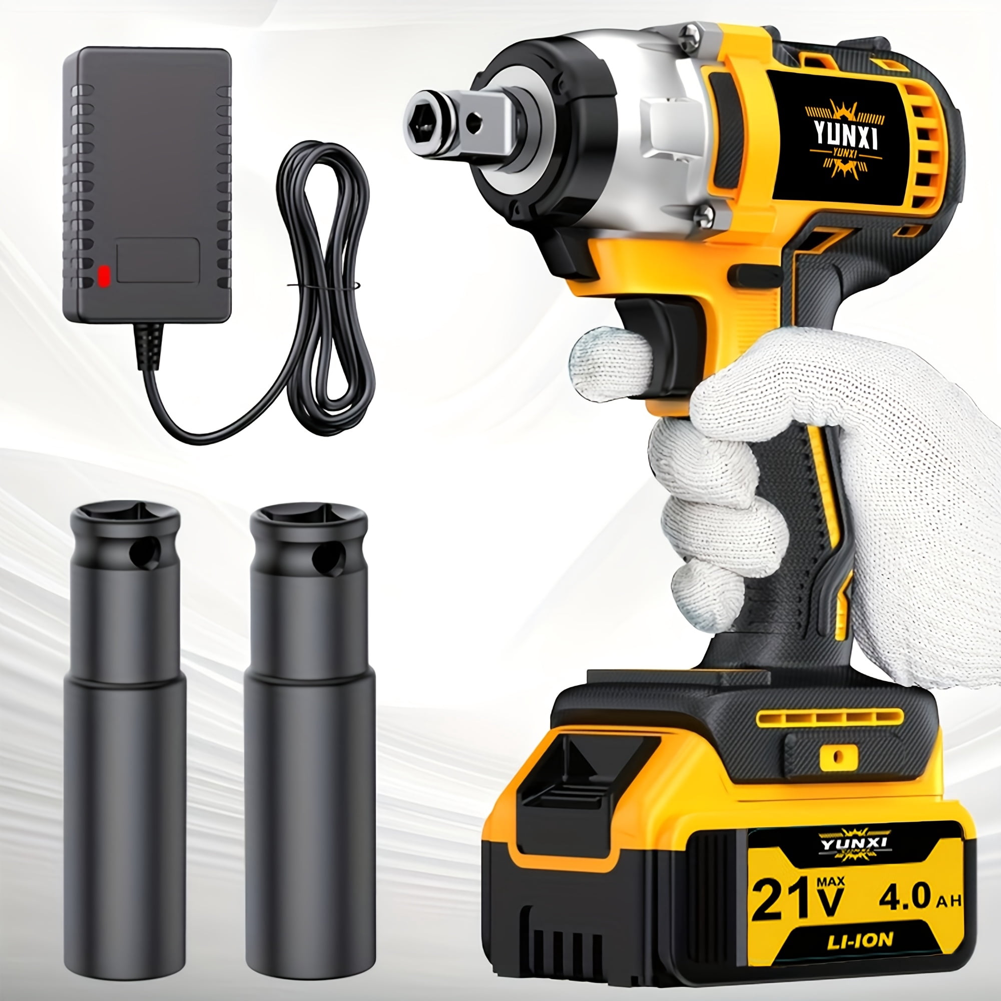 DGB Cordless Impact Wrench, High Torque Rechargeable Power Tool for Automotive Tire Changes and Fastening Repairs