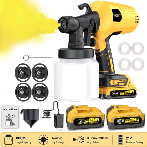 DGB Lightweight Cordless HVLP Paint Sprayer, Battery Operated Handheld Spray Gun for Arts & Crafts, Small Furniture, Hobby Projects, Beginner DIY Decoration & Model Painting
