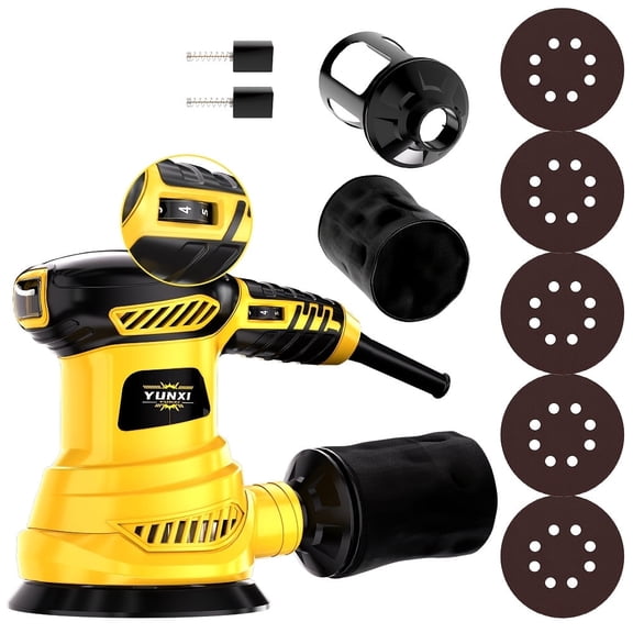 DGB Lightweight Random Orbital Sander, Handheld Electric Sander with Dust Collection, Variable Speed, Ergonomic Grip, Versatile Sander for Woodworking, Furniture Refinishing & DIY Repairs