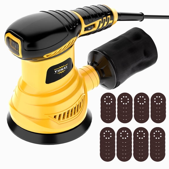 DGB Professional Electric Random Orbital Sander for Precision Woodworking Detail Sanding and Polishing on Furniture Cabinets and Wood Surfaces