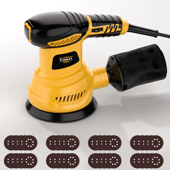 DGB Random Orbital Sander, Corded Electric Handheld Sander with Dust Extraction for Wall Prep, Paint Stripping, Wood Deck Sanding & Renovation Construction Work