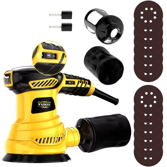 DGB Variable Speed Electric Orbital Sander, Handheld Palm Sander with Dust Bag, Ergonomic Design, High Performance Sander for Wood, Metal & Paint Removal, Home Improvement & Crafting