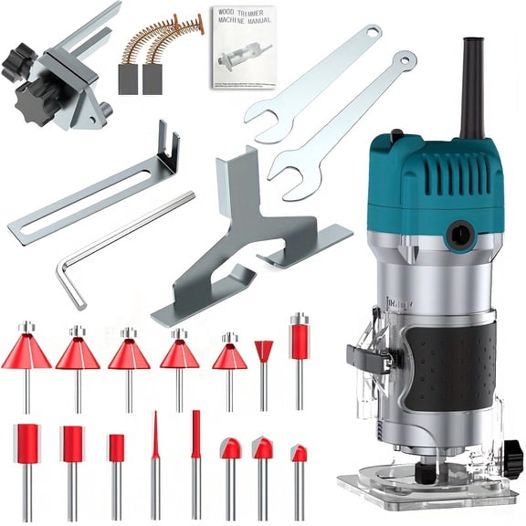 DGB Woodworking Compact Router, Handheld Electric Trimmer Tool, Multi-Purpose Palm Router for Trimming, Grooving, and Carving, Ideal for DIY and Professional Woodworking