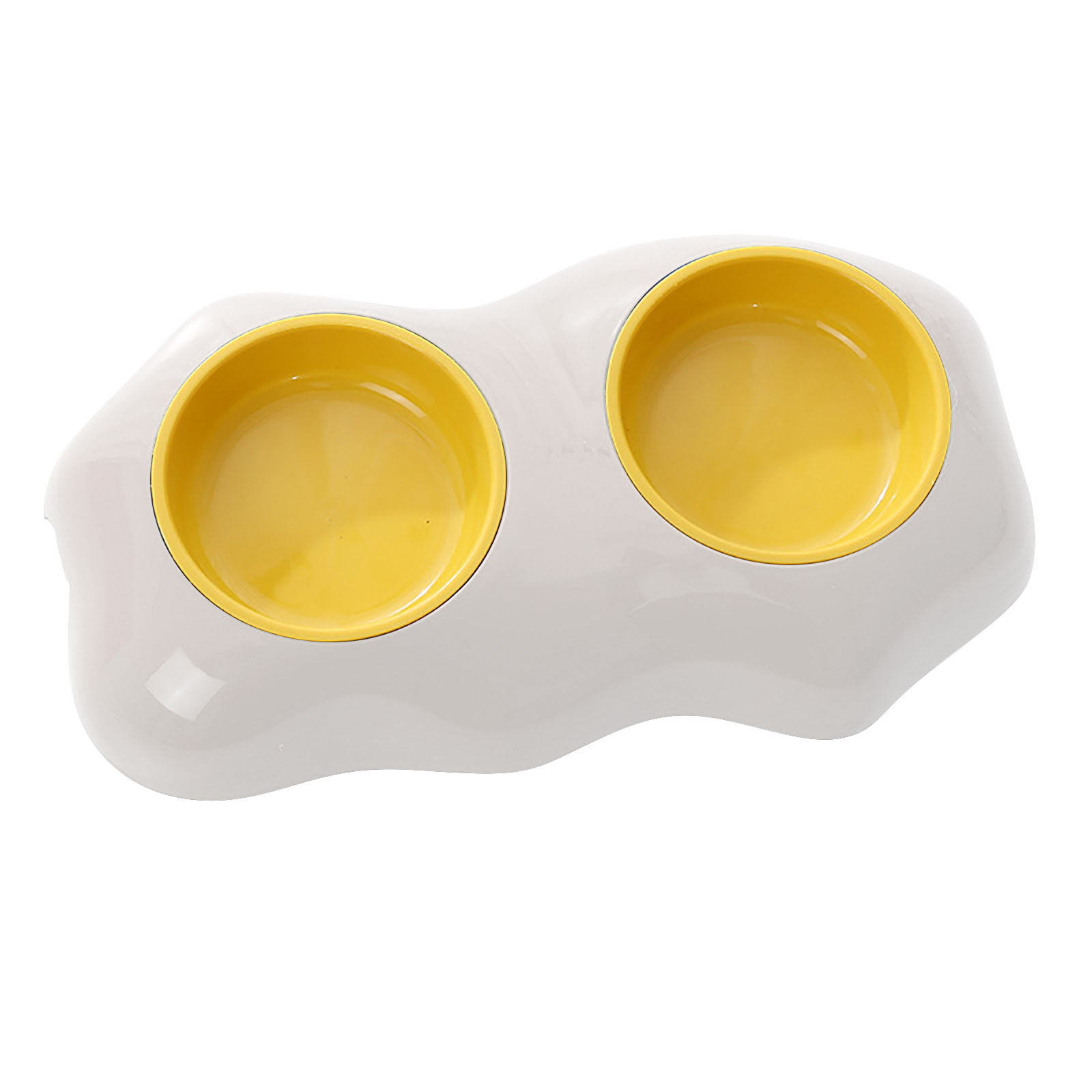 DGHM Cute Pet Feeding Bowl Egg Yolk Shaped Food And Water Elevated Bowl