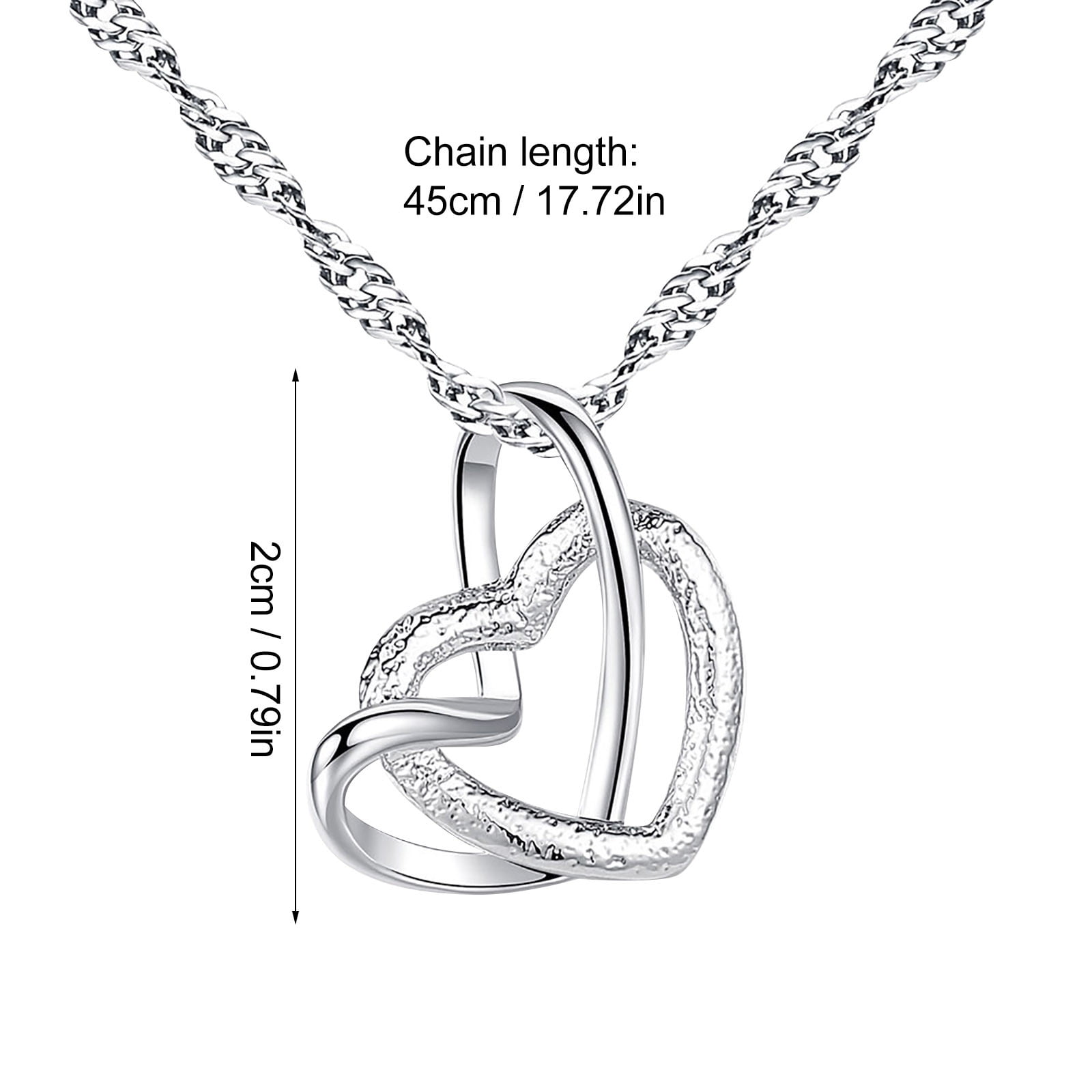 DGHM Jewelry,Interlockings Heart Necklace Mother Daughter forever Linked Together Elegant Women
