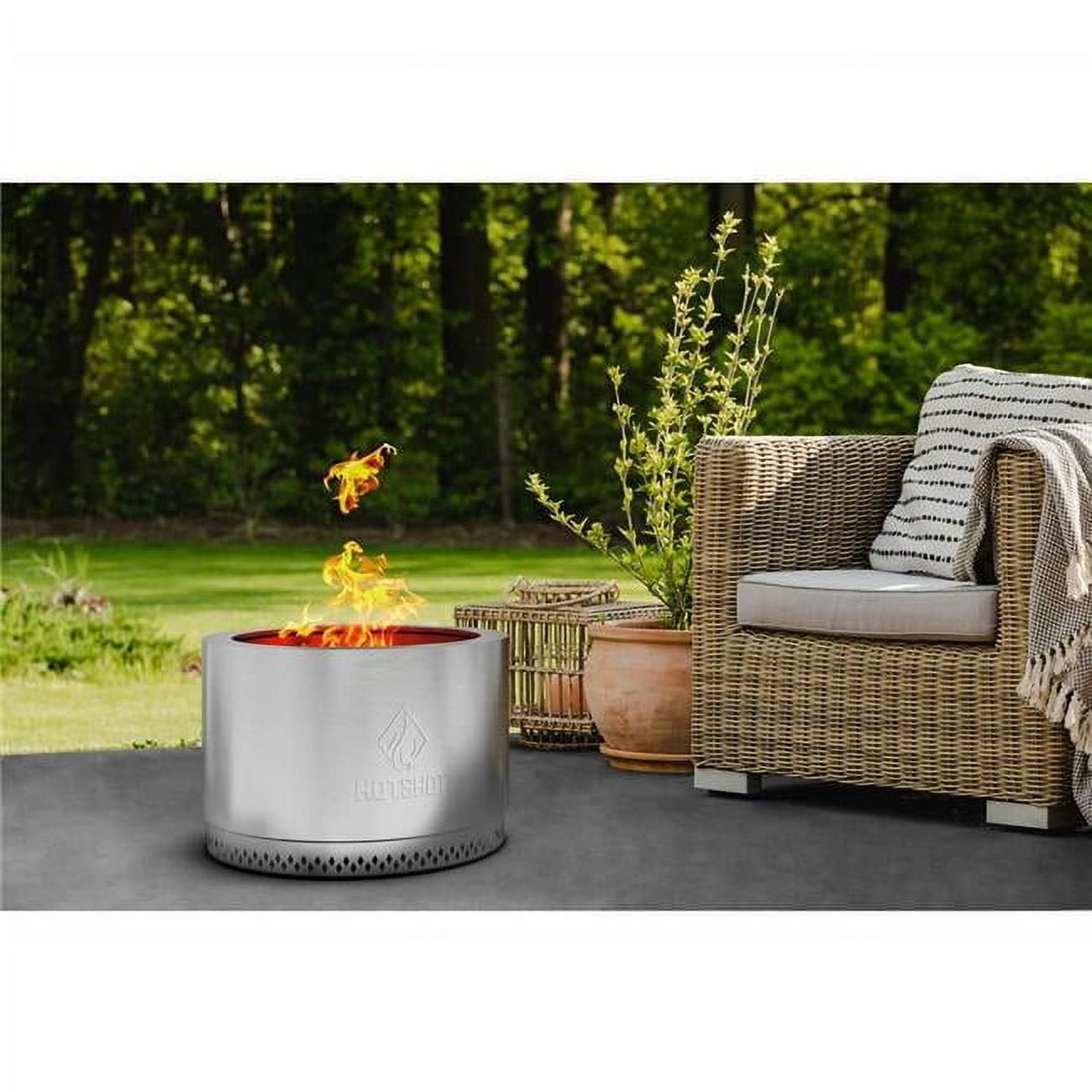 HotShot 26.78" Stainless Steel Smokeless Wood Burning Fire Pit