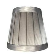 DGLQMYX（European style lamp shade）1Pc Pleated Lamp Shade 12x11x8cm Large Mushroom Pleated Lampshade Fabric Plastic Barrel Pleated Lamp Shade for Table Floor Light, Spider Fitter (Silver)