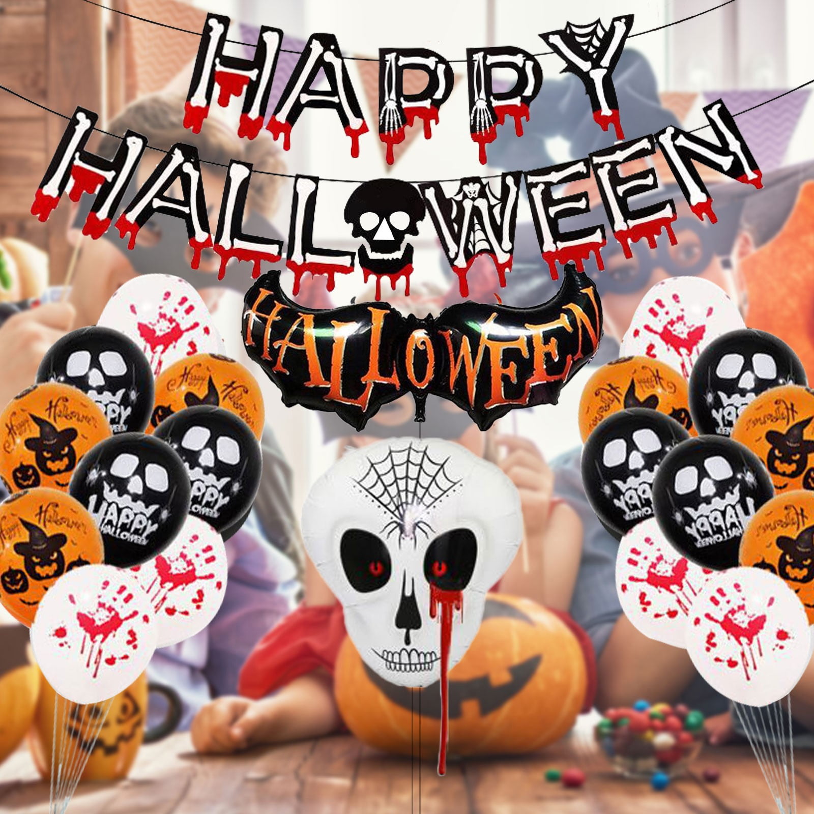 DGLQMYX Spoof Balloons Tricky Film Aluminum Decoration Halloween