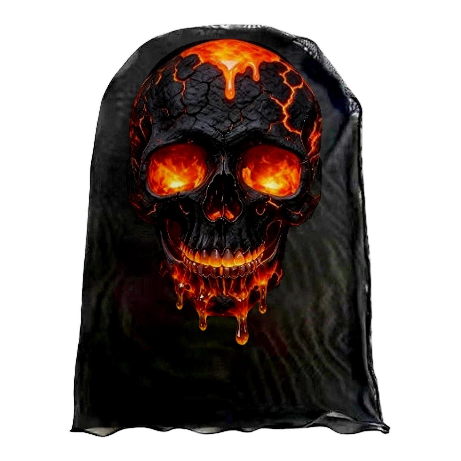 DGMIOCS 3D Lava Skull Print Balaclava Full Face Mask, Scary Fire Skull ...