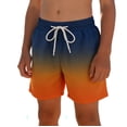 thumbnail image 1 of DGMIOCS Boys Quick Dry Stretch Swim Trunks with UPF50, Ombre Drawstring Beach Shorts Navy 7-8 Years, 1 of 3