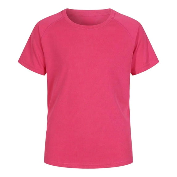 DGMIOCS Boys Rash Guard Short Sleeve UPF 50+ Sun Protection Swim Shirt Kids Quick Dry Shirt Hot Pink 11-12 Years