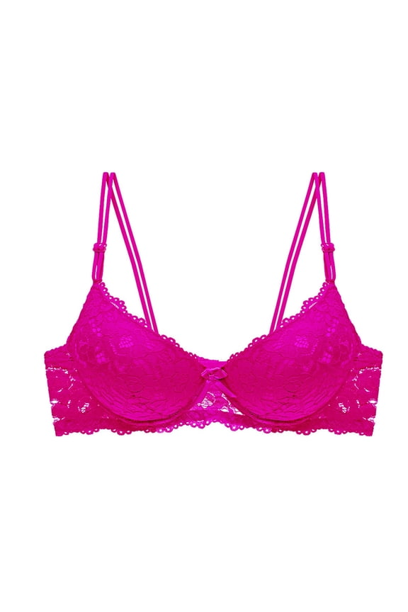 Bras for Women Womens Wireless Bra, Smooth Comfort Full Coverage Bra, Foam Cups, Convertible Bra Straps Hot Pink 75CD