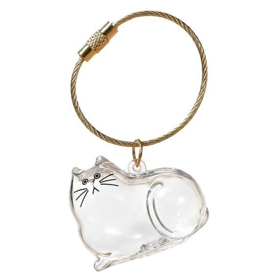 DGMIOCS Cat Hair Storage Keychain,Transparent Cat and Dog Hair Storage ,Welldonepet Cats Hairs Keychain