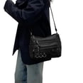 thumbnail image 1 of DGMIOCS Crossboby Bag for Women - Soft PU Leather Multi-Pocket Shoulder Bag Handbag with Adjustable Strap Black, 1 of 6