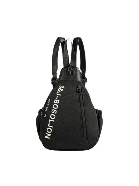DGMIOCS Crossbody Sling Bag with Water Bottle Holder, Convertible Small Backpack Daypack, Chest Fanny Pack for Men Women