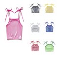 thumbnail image 1 of DGMIOCS Girls Sequin Tank Tops Kids Sleeveless Spaghetti Strap Crop Cami Camisole Sparkly Dance Blouse Metallic Performance Dancewear Size: 14-15 Years Hot Pink, 1 of 4