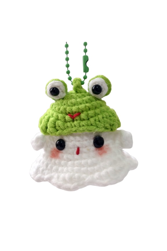 Halloween Crochet Keychain Charms, Cute Character Design with Ball Chain, Handmade Knitted Plush Keyring Accessories For Halloween Birthday