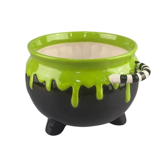 DGMIOCS Halloween Witch Cauldron Style Candy Bowl Pumpkin Storage Jar Cloud Clay Hand Decorative Organizer Dish