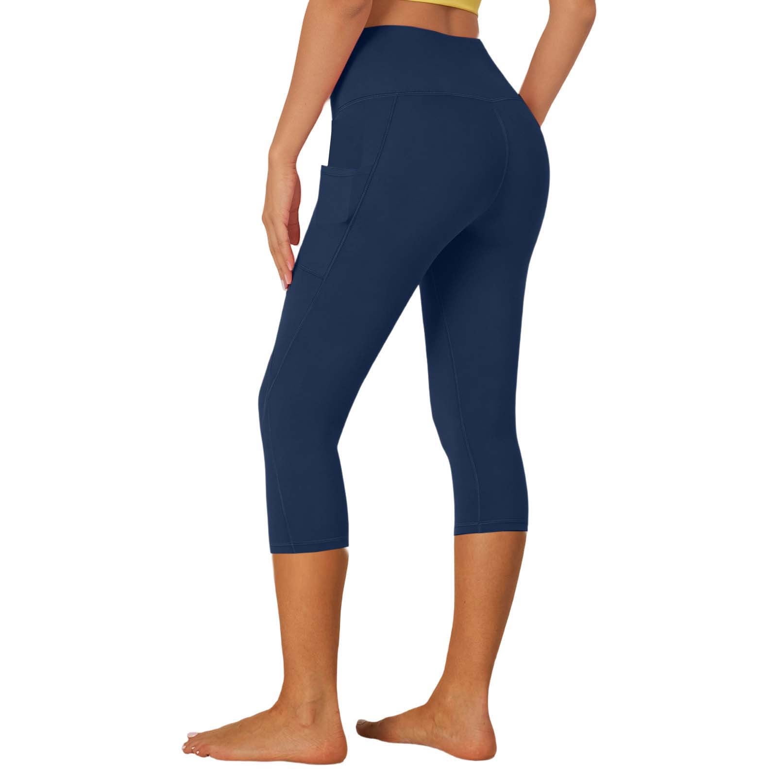 DGMIOCS High Waisted Capri Compression Leggings for Women Tummy Control ...