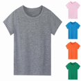 thumbnail image 1 of DGMIOCS Kids' Tees Crewneck Solid T-Shirts Boys Girls Short Sleeve Toddler Comfort Soft Toddler T-Shirt 2-9Y Grey, 1 of 4
