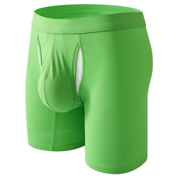 DGMIOCS Men's 4-Way Stretch Performance Boxer Briefs Athletic Active Underwear Green XL