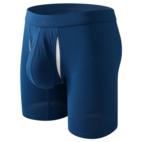 DGMIOCS Men's 4-Way Stretch Performance Boxer Briefs Athletic Active Underwear Navy M