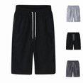 thumbnail image 1 of DGMIOCS Mens Cotton Shorts Sweat Athletic Shorts for Men, Lounge, Gym, Yoga, Workout with Zipper Pockets Size: XXL Black, 1 of 3