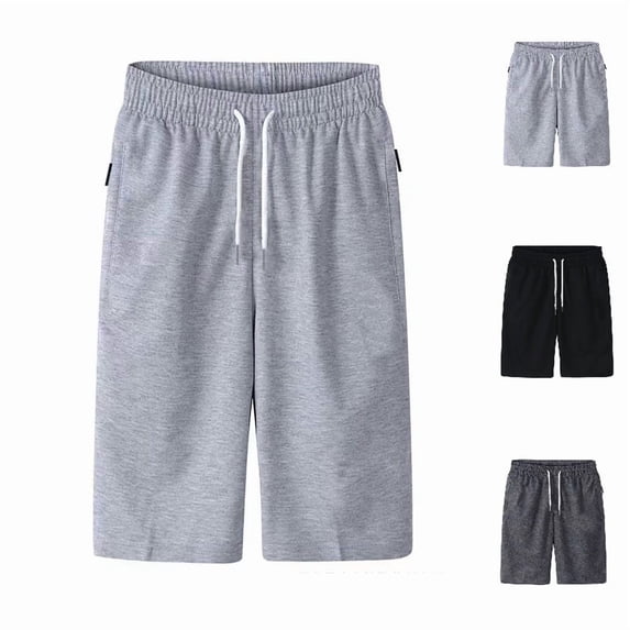 DGMIOCS Mens Cotton Shorts Sweat Athletic Shorts for Men, Lounge, Gym, Yoga, Workout with Zipper Pockets Size: XXXXL GY1