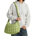 thumbnail image 1 of DGMIOCS Puffer Tote Bag 2026 Women Quilted Crossbody Pleated Carryall Shoulder Bag Ladies Gym Handbag Colorful Pad Puff Purse Green, 1 of 4