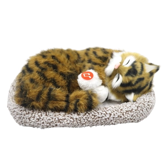 DGMIOCS Sleeping Cats Plush Toy, Breathing Cat on Cushion Mini and Kittens Decor Hand Toy Gift for Kids Boys Girls