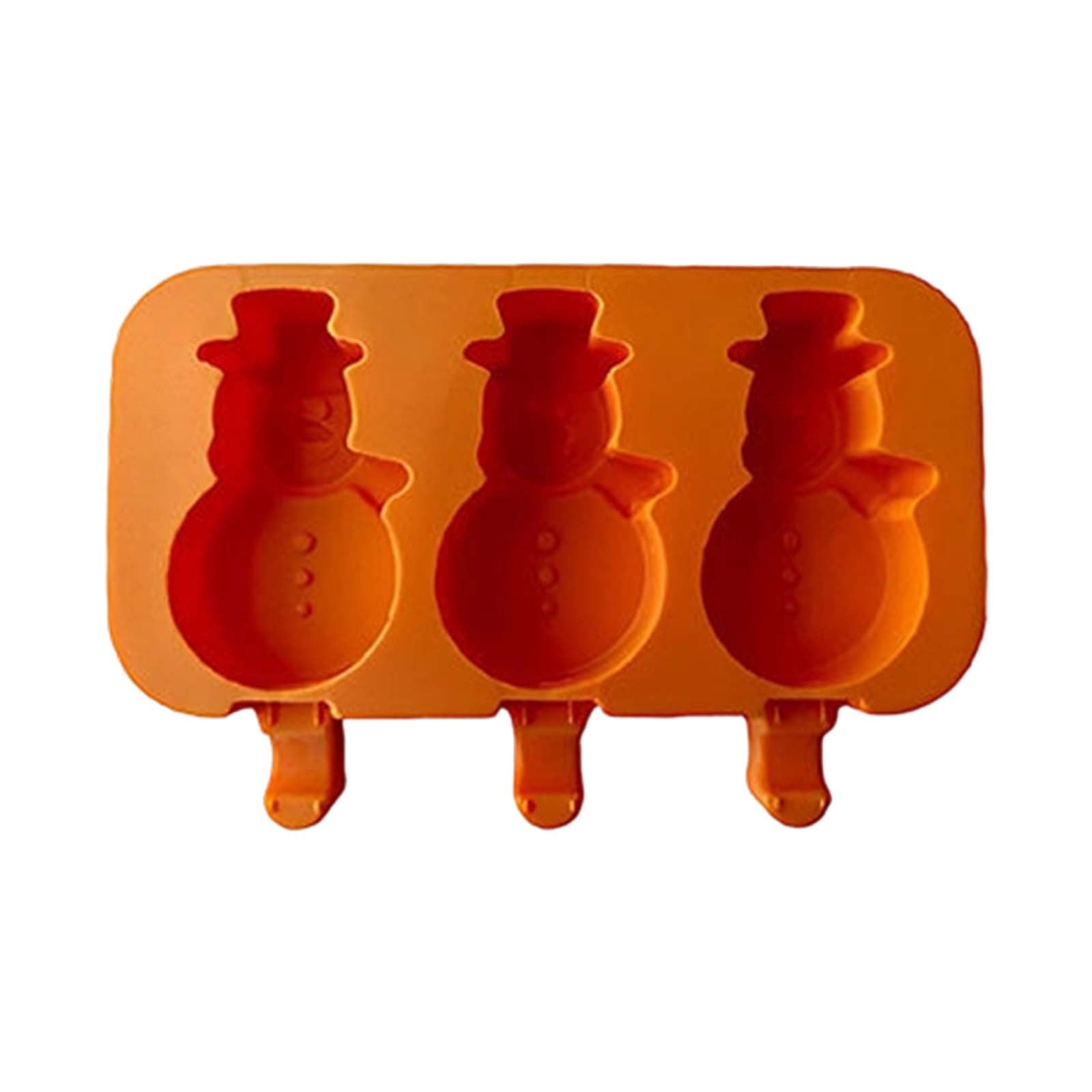 DGMIOCS Snowman Shaped Ice Cube Tray Silicone Fun Ice Mold Easy Release ...