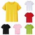 thumbnail image 1 of DGMIOCS T-Shirt for Kids Short Sleeve Crewneck Summer Tops Loose Fit Boy and Girl Tees Yellow 9-10 Years, 1 of 4