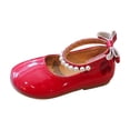 thumbnail image 1 of DGMIOCS Toddler Flower Girl Dress Shoes - Little Girl Ballet Flats Pearl Strap for Wedding Party RD1 5-6 Years, 1 of 5