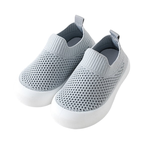 DGMIOCS Toddler Shoes Baby Girl Boy Soft Breathable Mesh Wide Toe Box Lightweight Non- On First Walking Shoes Size: 2-2.5 Years Grey