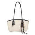 thumbnail image 1 of DGMIOCS Vintage Shoulder Bags for Women Brown Purse Fall Handbag Leather Shoulder Purse with Cute Pendant White, 1 of 6