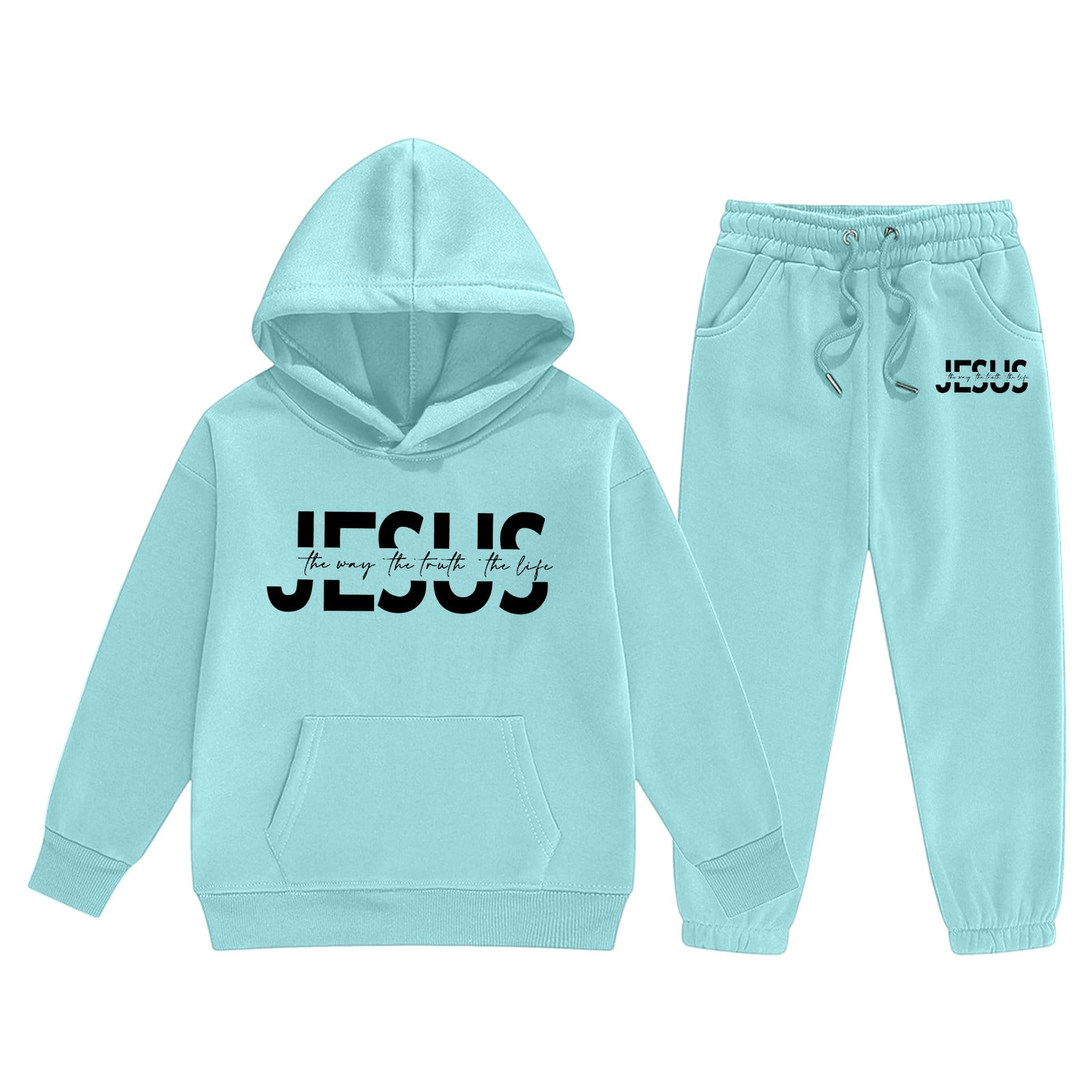Girls Winter Fleece Tracksuit – Markhor Print Sweatshirt & Jogger Set main image 1