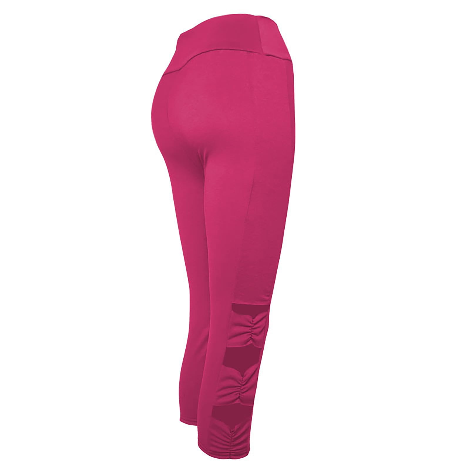 DGMIOCS Women Capris High Waist Yoga Pants Hollow Out Comfy Stretchy ...