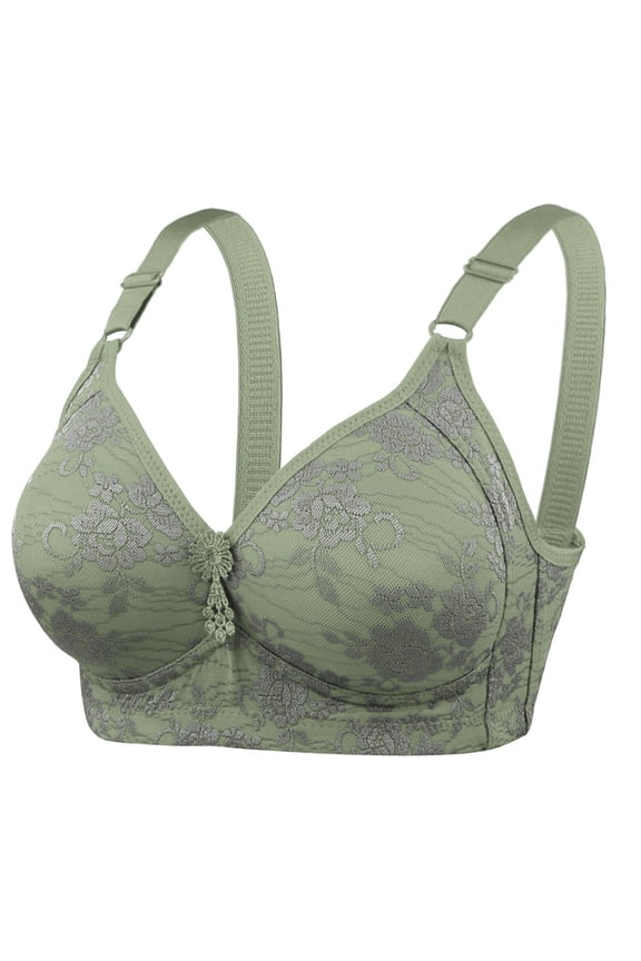 Women’s Bras Bras for Women No Underwire - Seamless Bras for Women, Wireless Bra, Adjustable Bra Green 90C